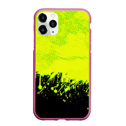 Чехол iPhone 11 Pro матовый НЕОНОВЫЕ БРЫЗГИ КРАСКИ, цвет: 3D-малиновый