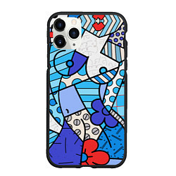 Чехол iPhone 11 Pro матовый Romero Britto - sexy girls, цвет: 3D-черный