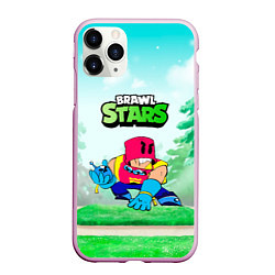 Чехол iPhone 11 Pro матовый GROM ART BRAWL STARS ART, цвет: 3D-розовый