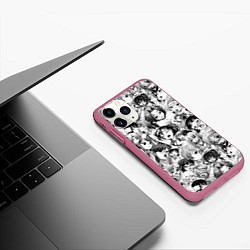 Чехол iPhone 11 Pro матовый АХЕГАО - AHEGAO, цвет: 3D-малиновый — фото 2