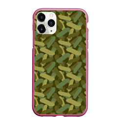 Чехол iPhone 11 Pro матовый Скейтбординг камуфляж, цвет: 3D-малиновый