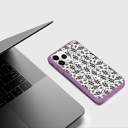 Чехол iPhone 11 Pro матовый Флажки для Автогонок, цвет: 3D-фиолетовый — фото 2