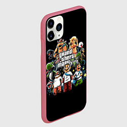 Чехол iPhone 11 Pro матовый Mario x GTA, цвет: 3D-малиновый — фото 2