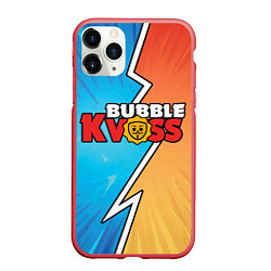 Чехол iPhone 11 Pro матовый Бабл квас поп узор, цвет: 3D-красный