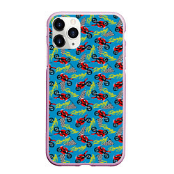 Чехол iPhone 11 Pro матовый Racing гонки, цвет: 3D-розовый