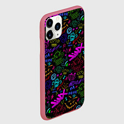 Чехол iPhone 11 Pro матовый League Of Legends - Arcane неоновые логотипы, цвет: 3D-малиновый — фото 2