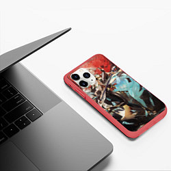 Чехол iPhone 11 Pro матовый Shenhe под кровавой луной шинь хи Genshin, цвет: 3D-красный — фото 2