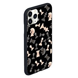 Чехол iPhone 11 Pro матовый Белые и черные шахматные фигуры, цвет: 3D-черный — фото 2