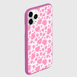 Чехол iPhone 11 Pro матовый Розовые Сердечки LOVE, цвет: 3D-фиолетовый — фото 2