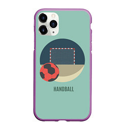 Чехол iPhone 11 Pro матовый Handball Спорт, цвет: 3D-фиолетовый