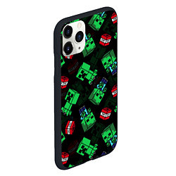 Чехол iPhone 11 Pro матовый Майнкрафт Minecraft, цвет: 3D-черный — фото 2