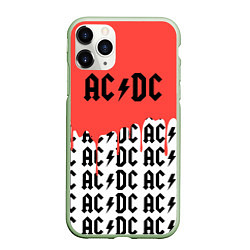 Чехол iPhone 11 Pro матовый Ac dc rock, цвет: 3D-салатовый
