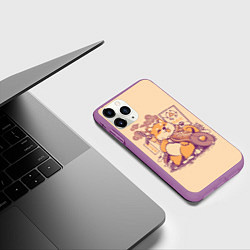 Чехол iPhone 11 Pro матовый Стиба Ину Линк, цвет: 3D-фиолетовый — фото 2