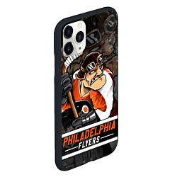 Чехол iPhone 11 Pro матовый Филадельфия Флайерз, Philadelphia Flyers, цвет: 3D-черный — фото 2