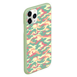 Чехол iPhone 11 Pro матовый Камуфляж в пастельных цветах, цвет: 3D-салатовый — фото 2