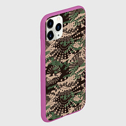 Чехол iPhone 11 Pro матовый Камуфляж брызги, цвет: 3D-фиолетовый — фото 2