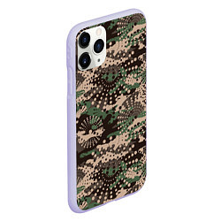 Чехол iPhone 11 Pro матовый Камуфляж брызги, цвет: 3D-светло-сиреневый — фото 2