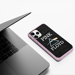 Чехол iPhone 11 Pro матовый PINK FLOYD LOGO - ПИНК ФЛОЙД ЛОГОТИП, цвет: 3D-розовый — фото 2
