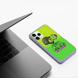 Чехол iPhone 11 Pro матовый Plants vs Zombies - Горохомёт, цвет: 3D-светло-сиреневый — фото 2