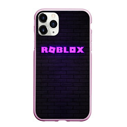 Чехол iPhone 11 Pro матовый ROBLOX NEON LOGO ИГРА РОБЛОКС, цвет: 3D-розовый