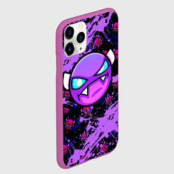 Чехол iPhone 11 Pro матовый Геометри Дэш фиолетовый Geometry Dash, цвет: 3D-фиолетовый — фото 2