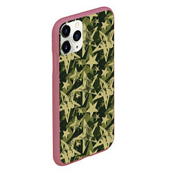 Чехол iPhone 11 Pro матовый Star camouflage, цвет: 3D-малиновый — фото 2