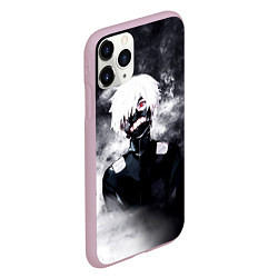 Чехол iPhone 11 Pro матовый Токийский Гуль в Дыму Tokyo Ghoul Smoke, цвет: 3D-розовый — фото 2