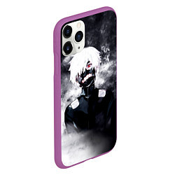 Чехол iPhone 11 Pro матовый Токийский Гуль в Дыму Tokyo Ghoul Smoke, цвет: 3D-фиолетовый — фото 2