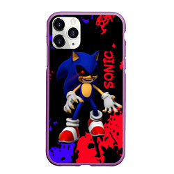 Чехол iPhone 11 Pro матовый Соник екзе Sonic exe, цвет: 3D-фиолетовый