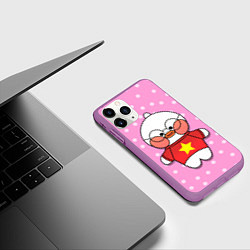 Чехол iPhone 11 Pro матовый УТЯ ЛАЛАФАНФАН - Звездочка, цвет: 3D-фиолетовый — фото 2