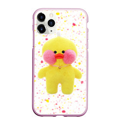 Чехол iPhone 11 Pro матовый УТЯ ЛАЛАФАНФАН - Желтенькая, цвет: 3D-розовый