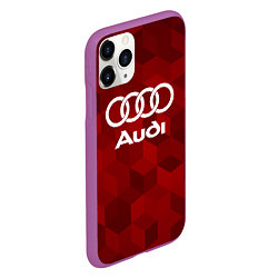 Чехол iPhone 11 Pro матовый Ауди, Audi Красный фон, цвет: 3D-фиолетовый — фото 2