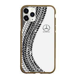 Чехол iPhone 11 Pro матовый Mercedes-Benz дрифт, цвет: 3D-коричневый