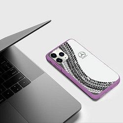Чехол iPhone 11 Pro матовый Mercedes-Benz дрифт, цвет: 3D-фиолетовый — фото 2
