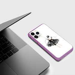 Чехол iPhone 11 Pro матовый Девушка балерина, цвет: 3D-фиолетовый — фото 2
