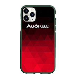 Чехол iPhone 11 Pro матовый Audi геометрия, цвет: 3D-темно-зеленый