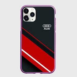 Чехол iPhone 11 Pro матовый Audi sport red, цвет: 3D-фиолетовый