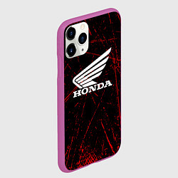 Чехол iPhone 11 Pro матовый Honda Красные линии, цвет: 3D-фиолетовый — фото 2