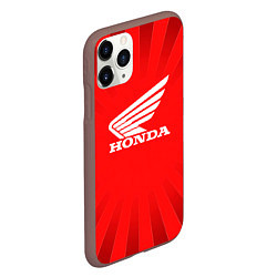 Чехол iPhone 11 Pro матовый Honda красные линии, цвет: 3D-коричневый — фото 2