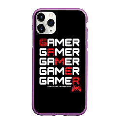 Чехол iPhone 11 Pro матовый GAMER - GAMER - GAMER, цвет: 3D-фиолетовый