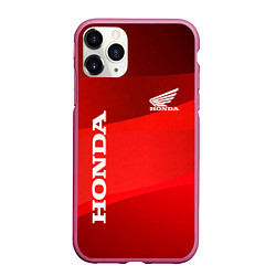 Чехол iPhone 11 Pro матовый Honda - Red, цвет: 3D-малиновый
