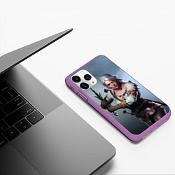 Чехол iPhone 11 Pro матовый Ciri sword, цвет: 3D-фиолетовый — фото 2