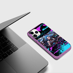 Чехол iPhone 11 Pro матовый JINX Граффити, цвет: 3D-фиолетовый — фото 2
