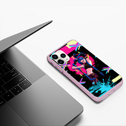 Чехол iPhone 11 Pro матовый Аркейн Jinx Arcane, цвет: 3D-розовый — фото 2