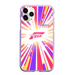 Чехол iPhone 11 Pro матовый Bright Lines Forza Horizon 5, цвет: 3D-светло-сиреневый