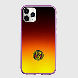 Чехол iPhone 11 Pro матовый Кобра Кай Cobra Kai Gadient