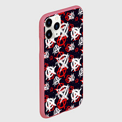 Чехол iPhone 11 Pro матовый Анархия текстура, цвет: 3D-малиновый — фото 2