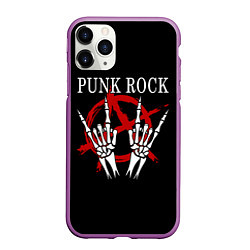 Чехол iPhone 11 Pro матовый Punk Rock Панки Хой, цвет: 3D-фиолетовый