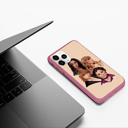 Чехол iPhone 11 Pro матовый Манескин арт, цвет: 3D-малиновый — фото 2