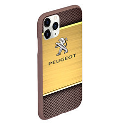Чехол iPhone 11 Pro матовый Peugeot: Gold, цвет: 3D-коричневый — фото 2
